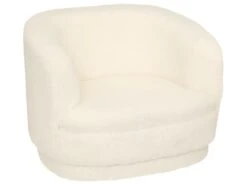 Fauteuil Pour Enfant Tissu Blanc à Bouclettes H 45 Cm