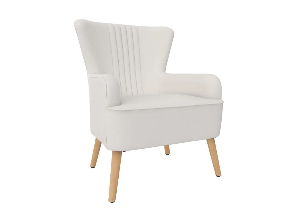 Chaise D'appoint Rembourrée En Tissu Blanc