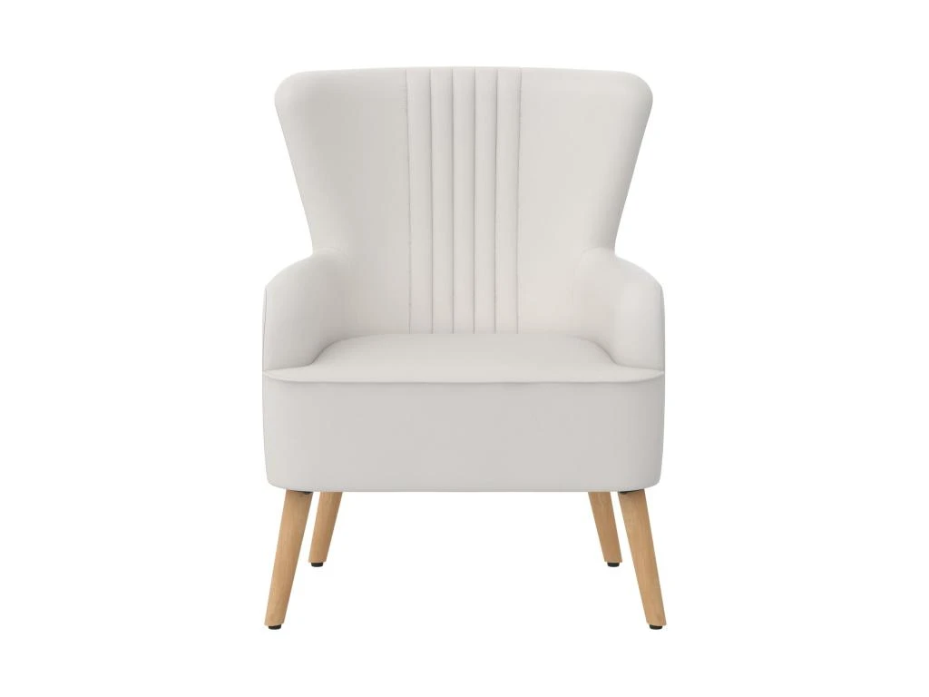 Chaise D'appoint RembourrĂ©e En Tissu Blanc â Image 2