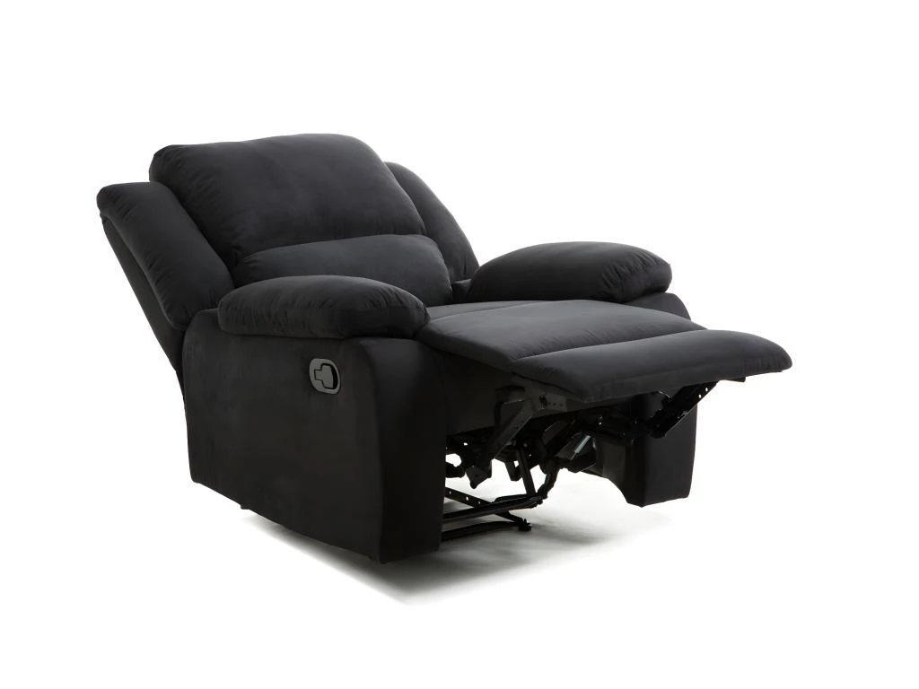 Fauteuil Relaxation 1 Place Microfibre Noire DETENTE â Image 7