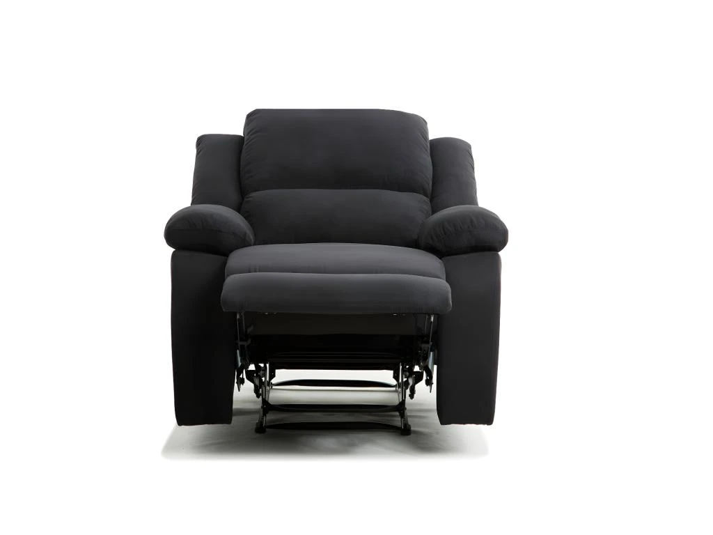 Fauteuil Relaxation 1 Place Microfibre Noire DETENTE â Image 8