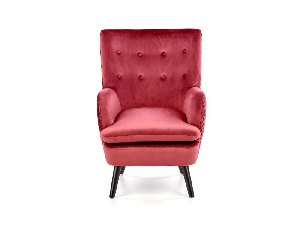 Fauteuil Rembourré En Velours 70 X 78 X 100 Cm - Rouge Foncé – Image 2