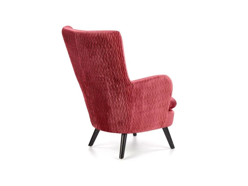 Fauteuil Rembourré En Velours 70 X 78 X 100 Cm - Rouge Foncé – Image 3