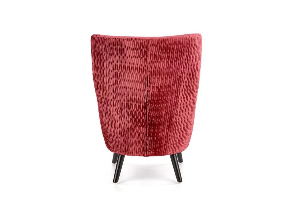 Fauteuil Rembourré En Velours 70 X 78 X 100 Cm - Rouge Foncé – Image 4