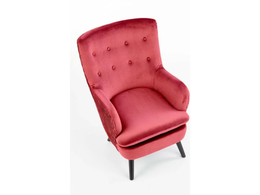 Fauteuil Rembourré En Velours 70 X 78 X 100 Cm - Rouge Foncé – Image 6