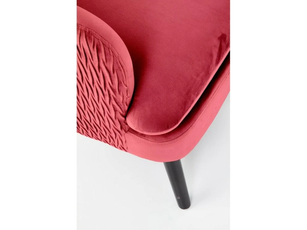 Fauteuil Rembourré En Velours 70 X 78 X 100 Cm - Rouge Foncé – Image 9