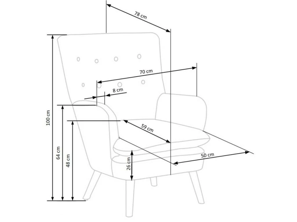 Fauteuil Rembourré En Velours 70 X 78 X 100 Cm - Rouge Foncé – Image 10