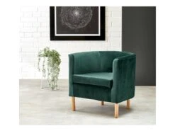 Fauteuil En Velours 66 X 58 X 41 Cm - Vert Foncé