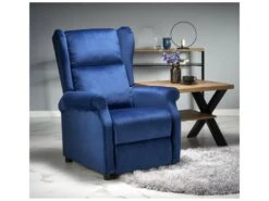 Fauteuil Relax Inclinable En Tissu - Bleu