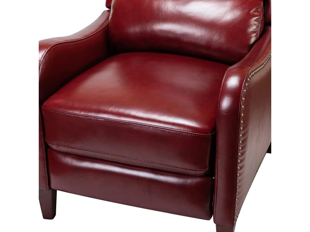 Fauteuil Relax En Cuir Véritable Simple Moderne Avec Dossier & Repose-Pieds Réglables Pour Salon-Bordeaux – Image 7