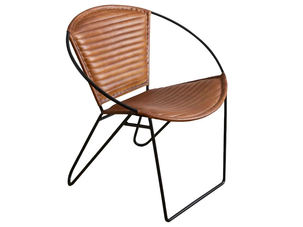 Fauteuil En Cuir Marron Jaya â Image 2