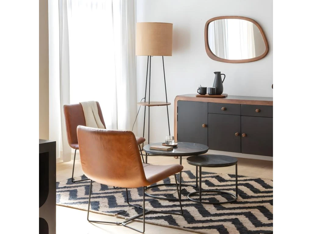 Fauteuil En Cuir Marron Chahinaize