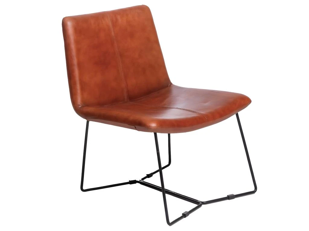 Fauteuil En Cuir Marron Chahinaize â Image 2