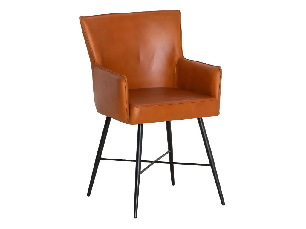 Fauteuil En Cuir Marron Hipolyte â Image 2
