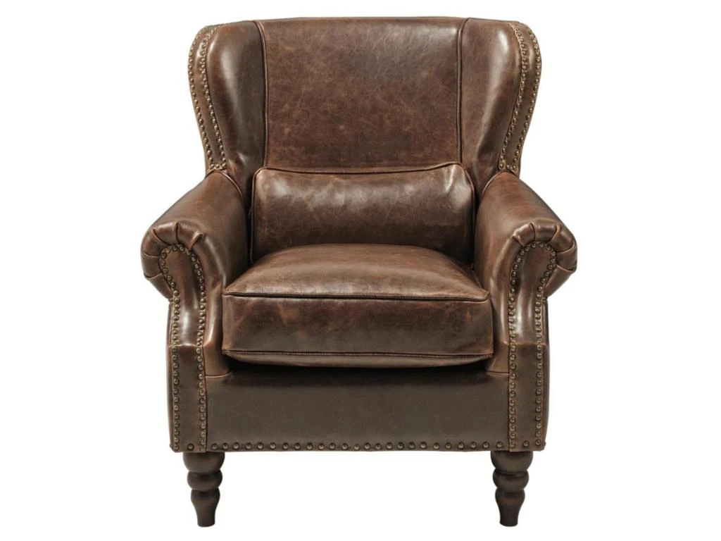Fauteuil 100% Cuir EDOUARD - Marron â Image 10