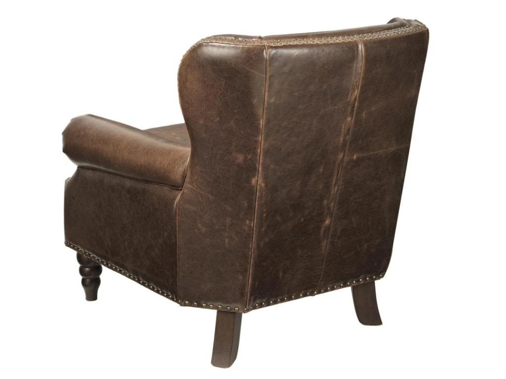 Fauteuil 100% Cuir EDOUARD - Marron â Image 8