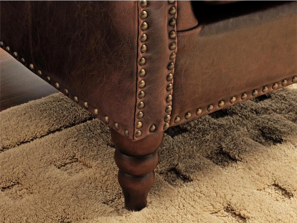 Fauteuil 100% Cuir EDOUARD - Marron â Image 6