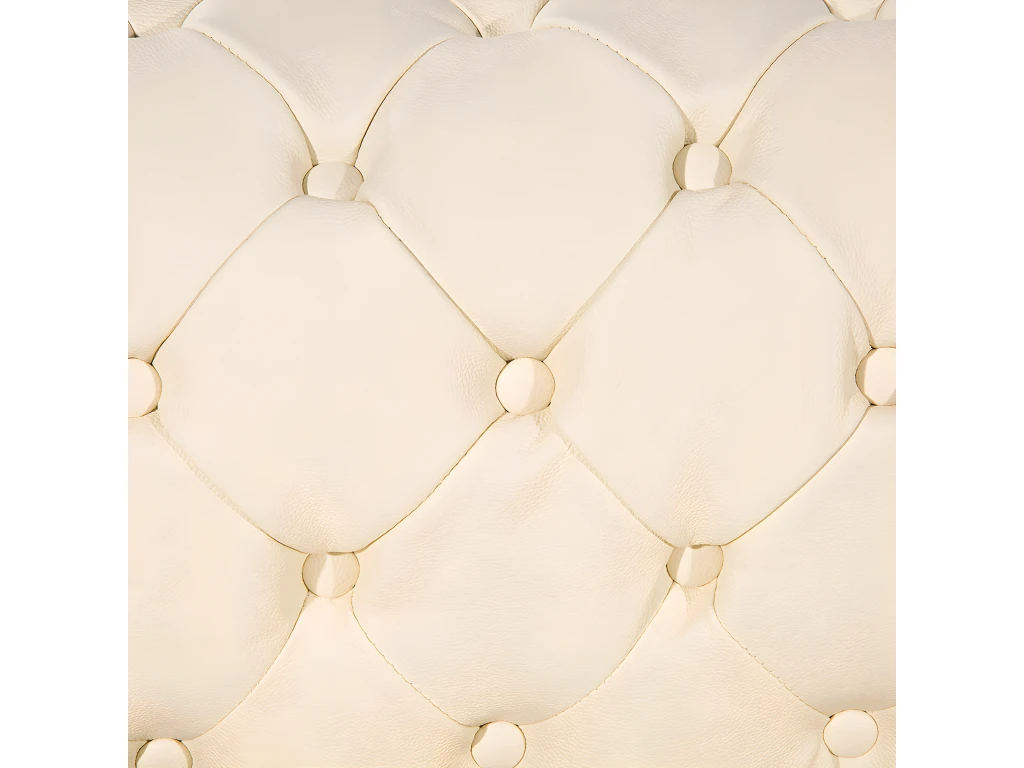 Fauteuil En Cuir Beige Crème CHESTERFIELD – Image 7