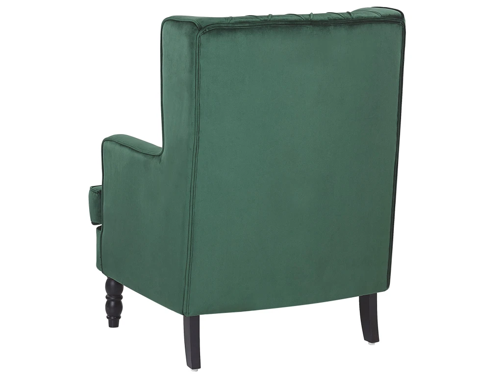 Fauteuil Bergère En Velours Vert Avec Repose-pieds Assorti SANDSET – Image 6