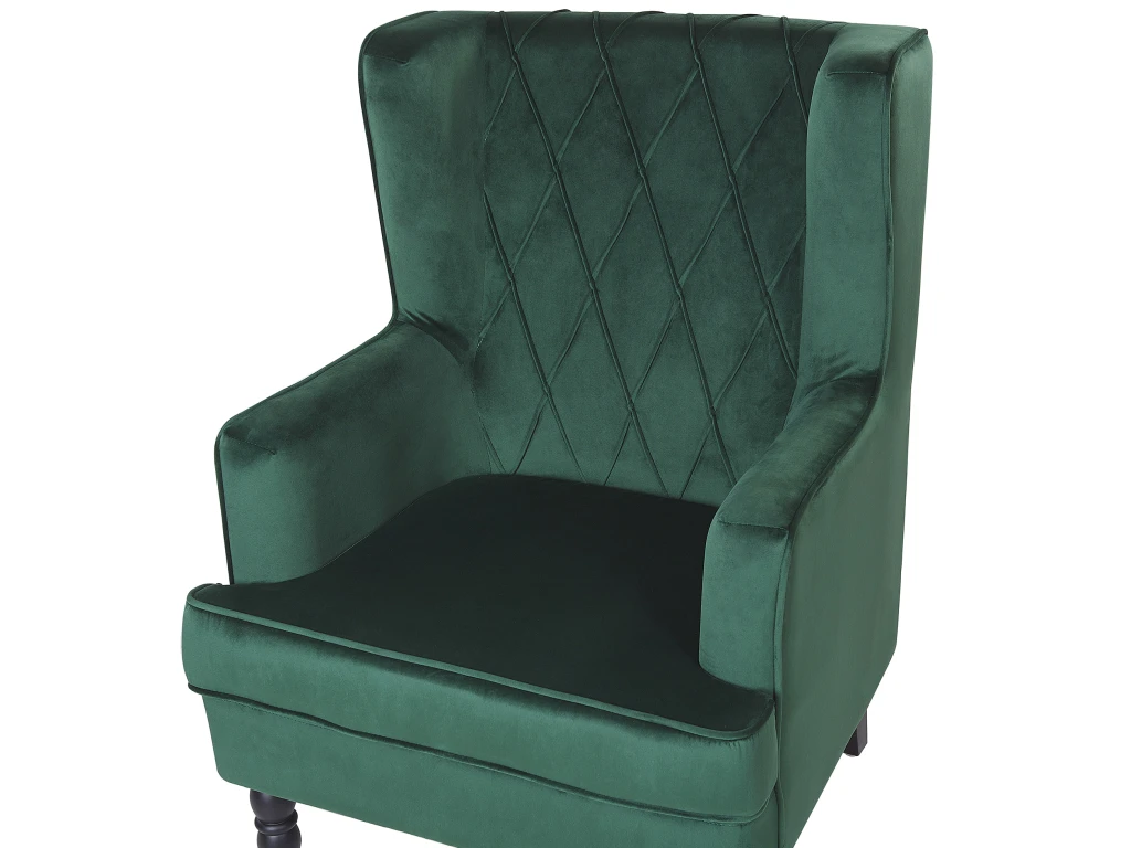 Fauteuil Bergère En Velours Vert Avec Repose-pieds Assorti SANDSET – Image 7