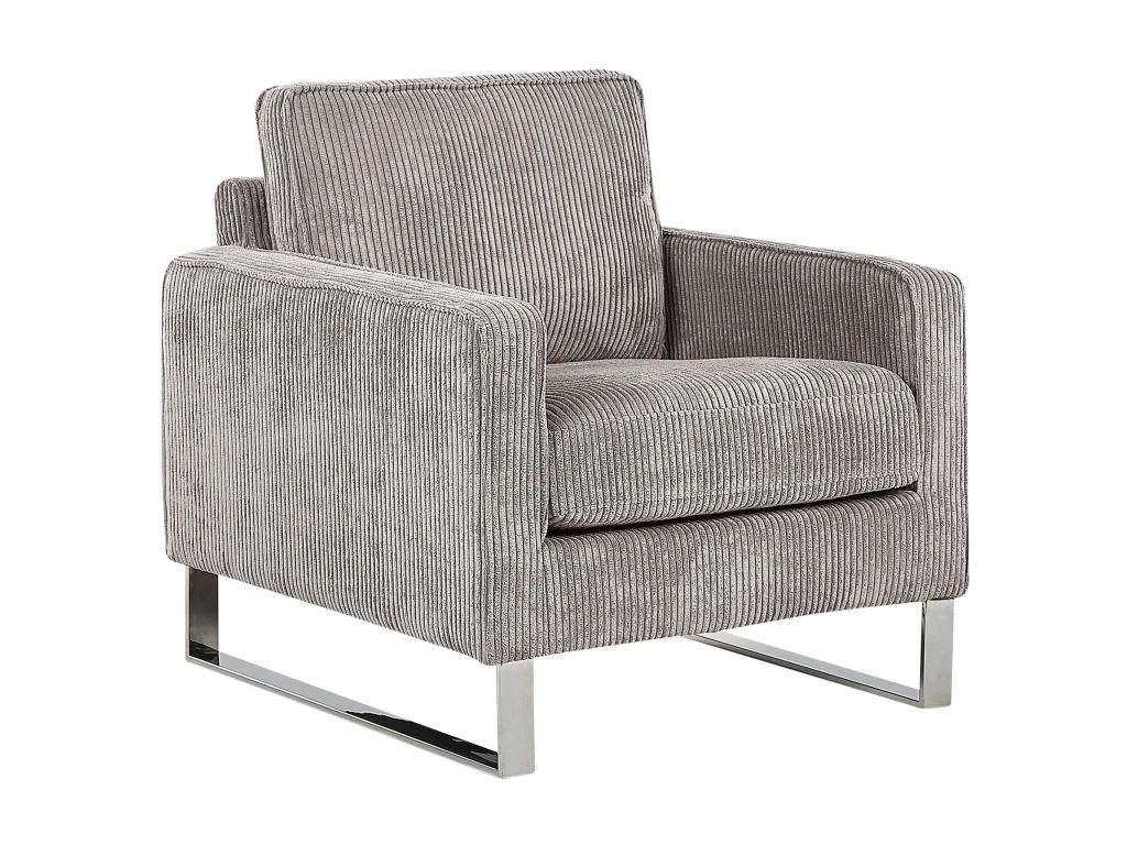 Fauteuil En Velours Côtelé Gris VIND