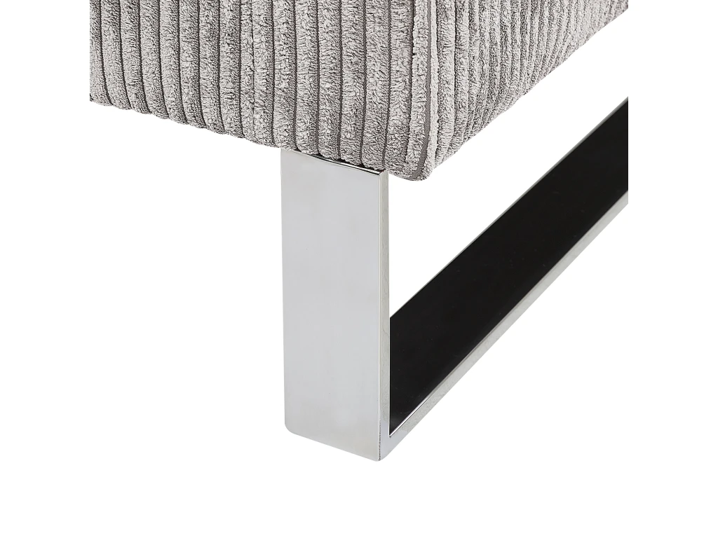 Fauteuil En Velours Côtelé Gris VIND – Image 8