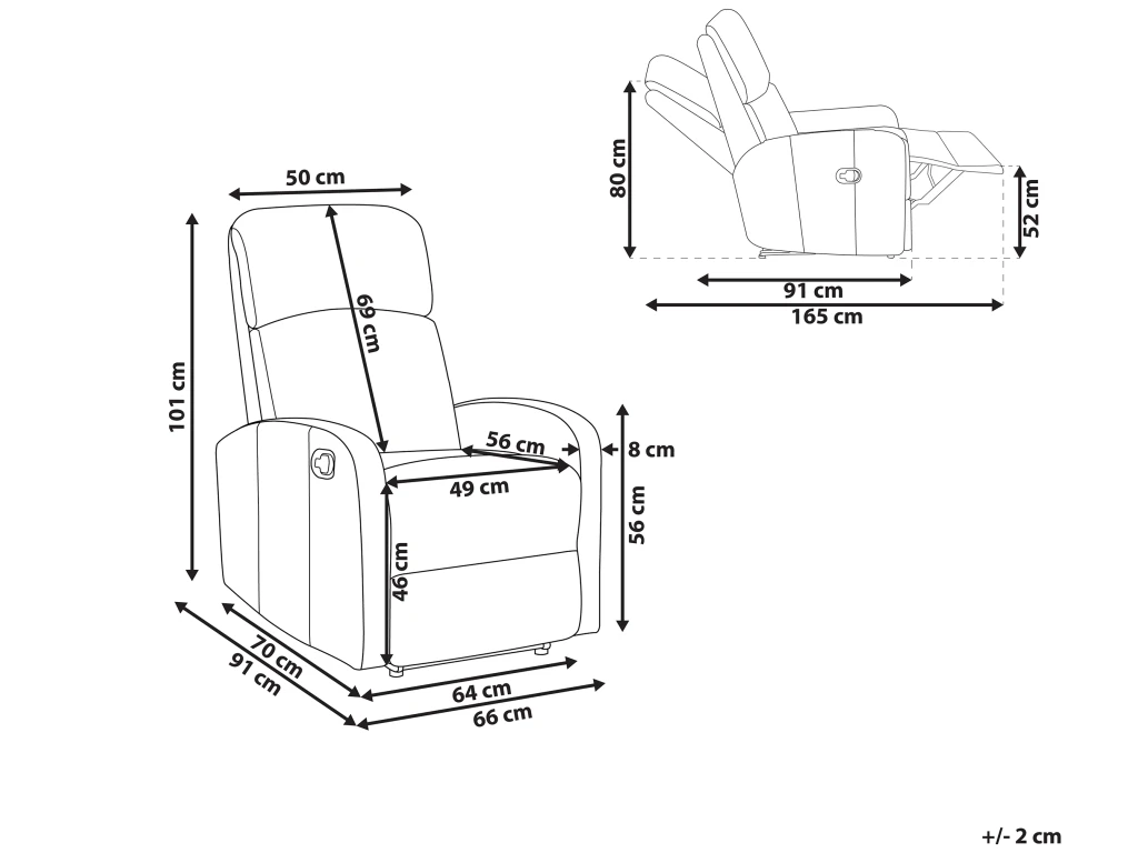 Fauteuil De Relaxation En Cuir PU Noir Avec LEDs Et Port USB VIRRAT â Image 4