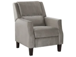 Fauteuil De Relaxation En Velours Gris EGERSUND