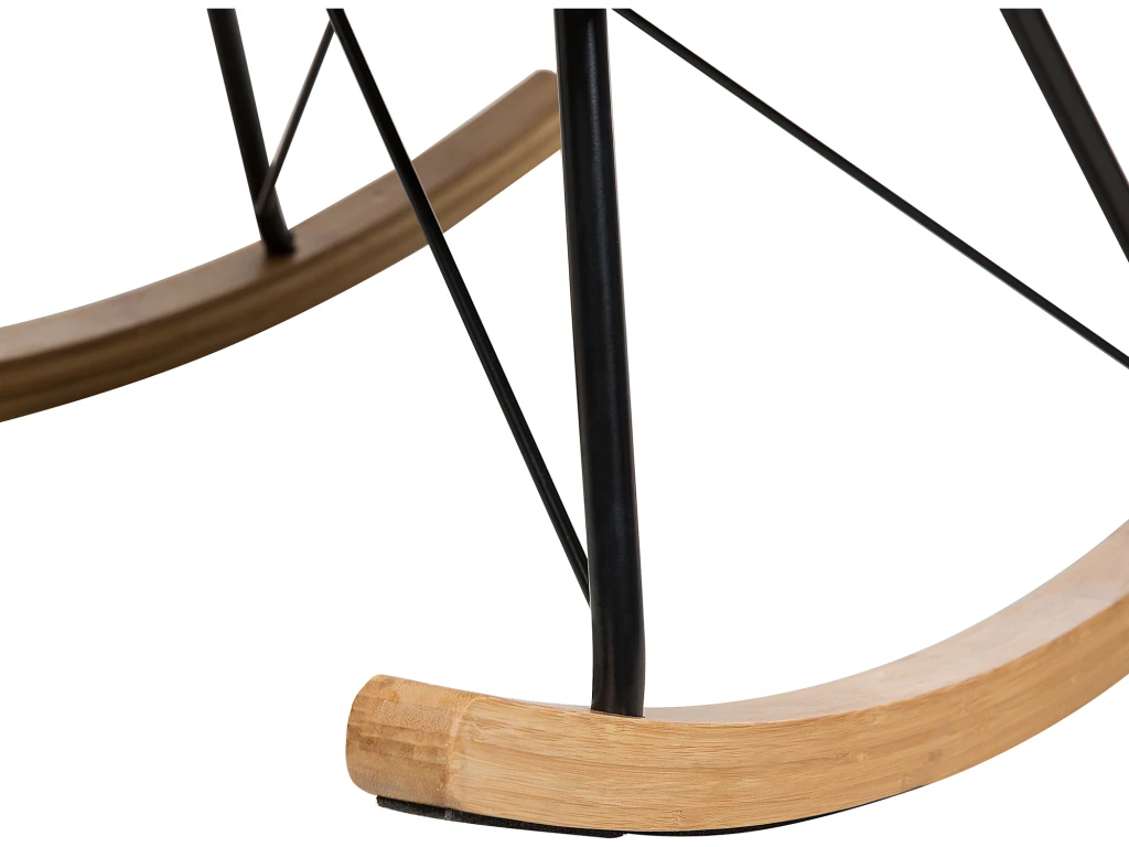 Chaise à Bascule En Velours Gris Foncé ELLAN – Image 9