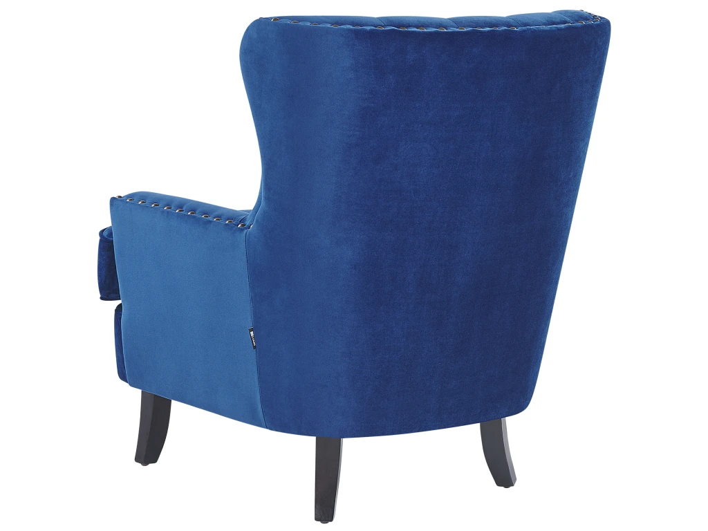 Fauteuil Style Chesterfield En Tissu Bleu Marine VIBORG II – Image 5