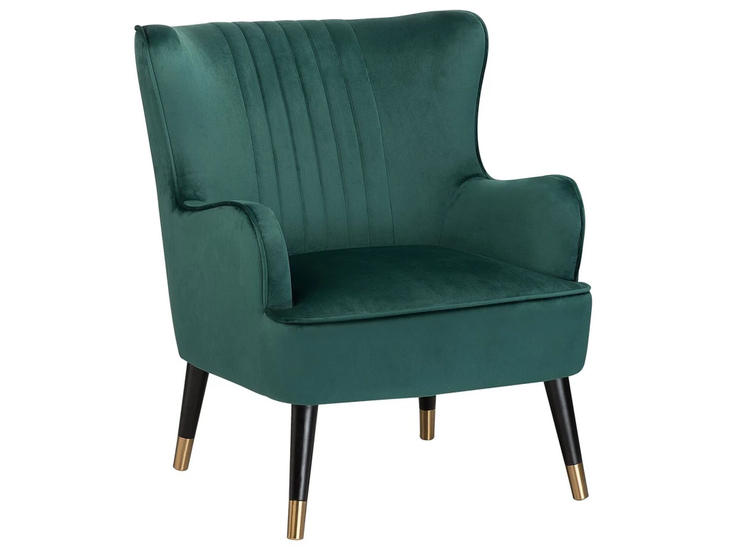 Fauteuil En Velours Vert Foncé VARBERG
