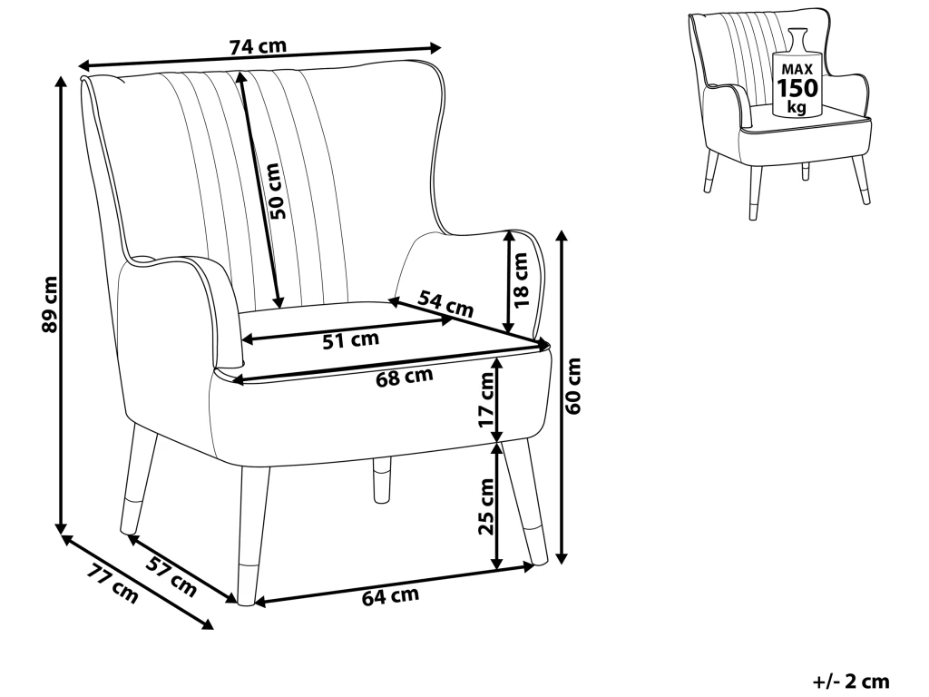 Fauteuil En Velours Vert Foncé VARBERG – Image 3