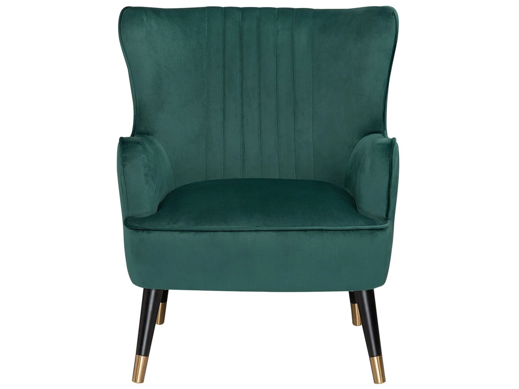 Fauteuil En Velours Vert Foncé VARBERG – Image 4