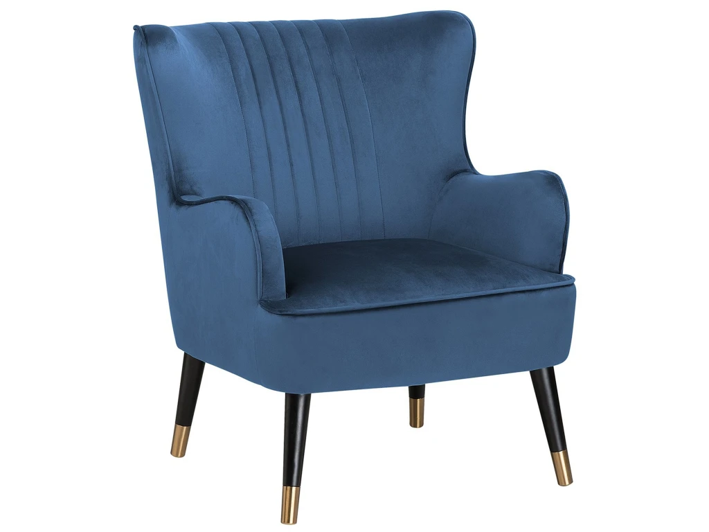 Fauteuil En Velours Bleu VARBERG