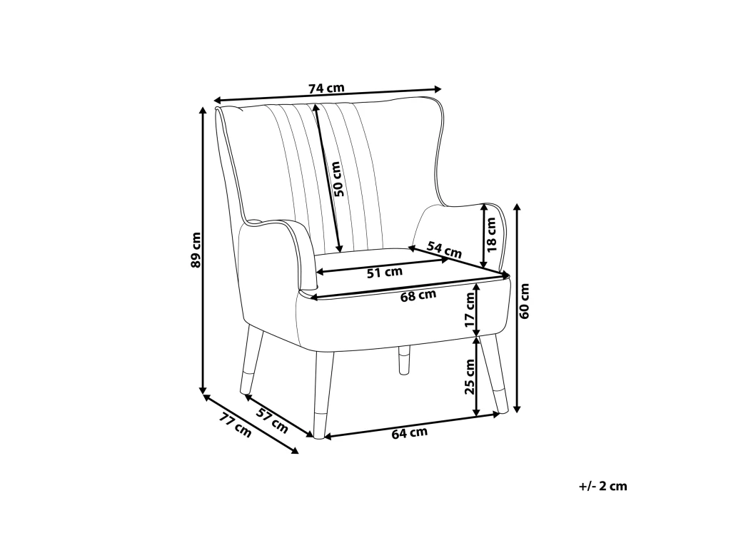 Fauteuil En Velours Bleu VARBERG – Image 3