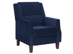 Fauteuil De Relaxation En Velours Bleu Marine EGERSUND