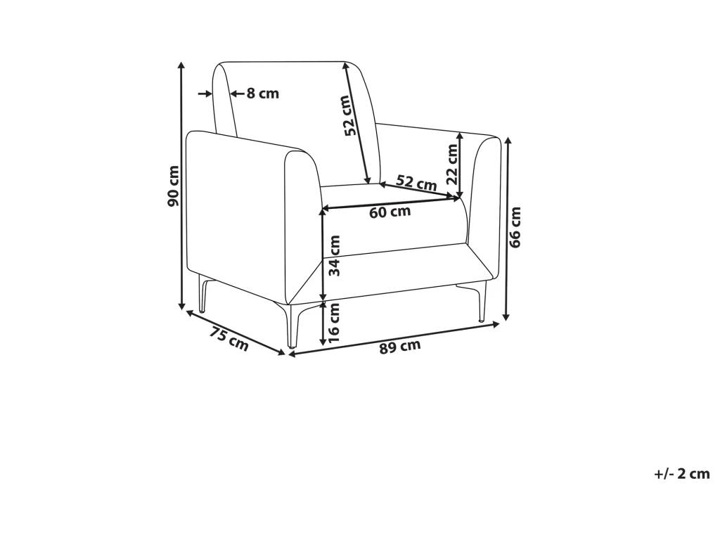 Fauteuil En Velours Bleu Marine FENES – Image 3
