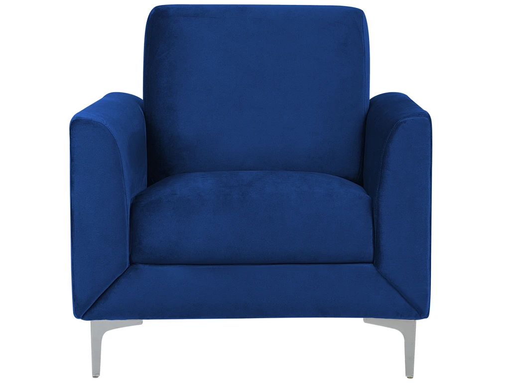 Fauteuil En Velours Bleu Marine FENES – Image 4