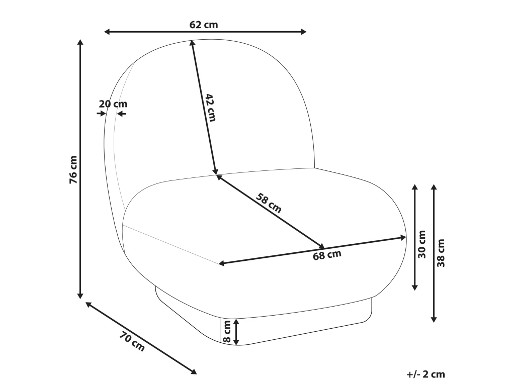Fauteuil à Poil Bouclé Blanc LOVIISA – Image 3