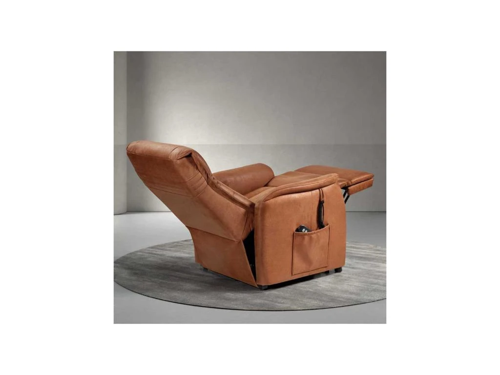 Fauteuil Relax électrique Releveur Microfibre Cognac - VENIO – Image 4