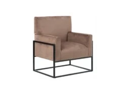 Fauteuil Taupe Velours/Métal - JYAMITI