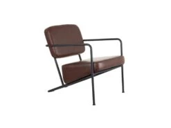 Fauteuil Vintage Métal/Simili Cuir Marron - NANEL