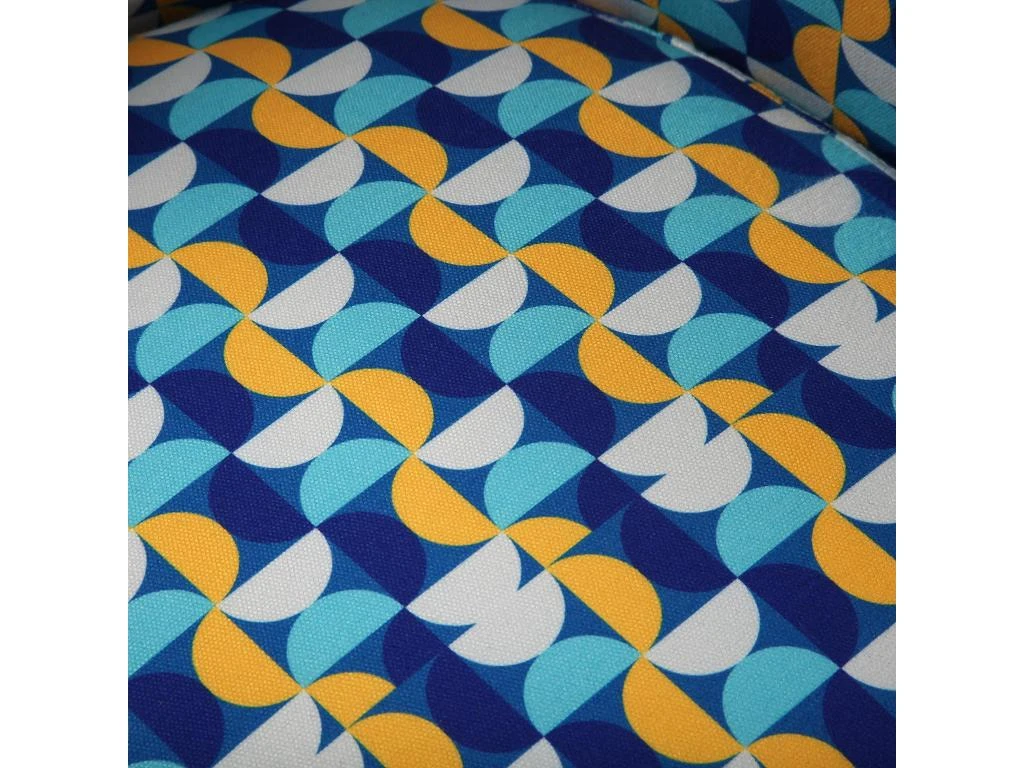 Fauteuil Pour Salon Klee, 62 X 60 X 60 Cm, Coton Et Bois, Bleu, Jaune Et Blanc â Image 5