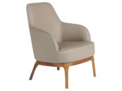 Fauteuil En Croûte De Cuir Et Pieds En Bois 5043 ANGEL CERDA