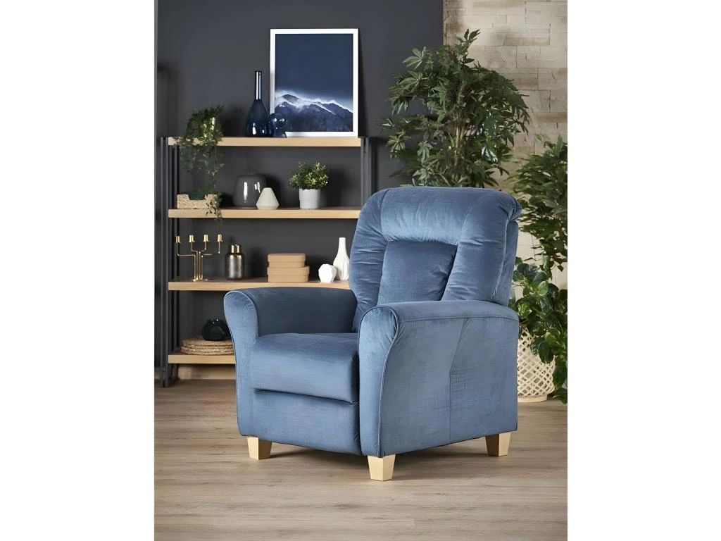Fauteuil Inclinable 79-103 X 91 X 92-162 Cm - Bleu Foncé