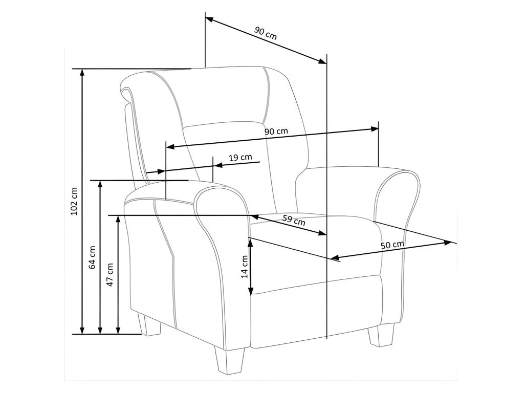 Fauteuil Inclinable 79-103 X 91 X 92-162 Cm - Bleu FoncĂ© â Image 10