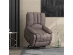 Fauteuil De Relaxation électrique - Fauteuil Releveur Inclinable - Repose-pied Ajustable - Microfibre Polyester Gris