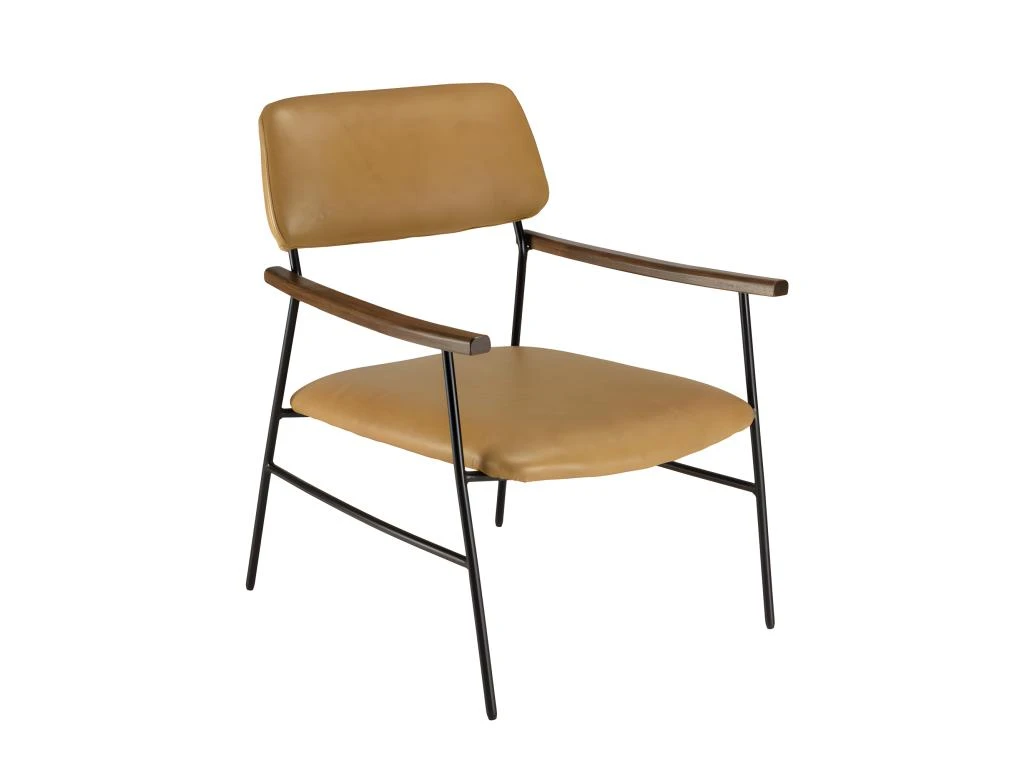 GASTON - Fauteuil Vintage Cuir Structure Métallique Noire – Image 2