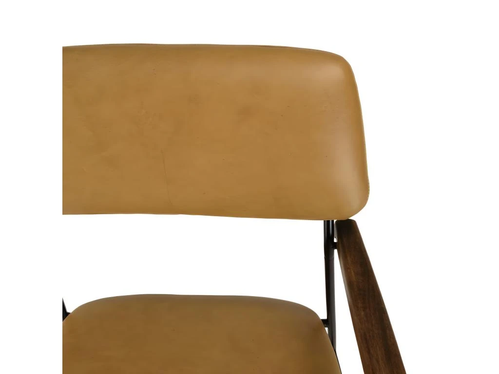 GASTON - Fauteuil Vintage Cuir Structure Métallique Noire – Image 5