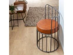 Fauteuil En Cuir Et Métal Aly